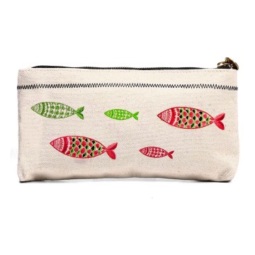 Canvas embroidery pouch bag