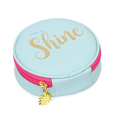 Round PU leather jewelry box