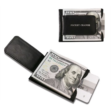 Vegan Leather Magnetic Money Clip and Card Holder