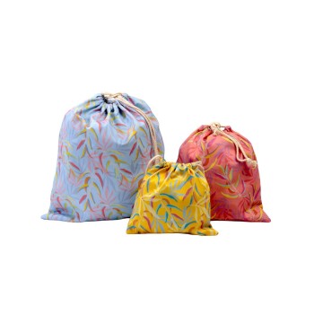 Pack of 3 Drawstring Pouch Bags Eco Grocery Bags