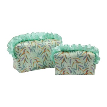 Set of 2 ruffle cosmetic pouches