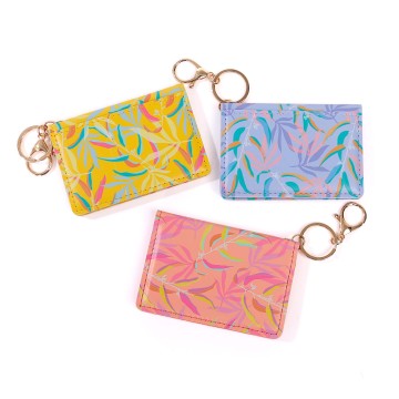 Printed Vegan Leather Compact ID Wallet For Women
