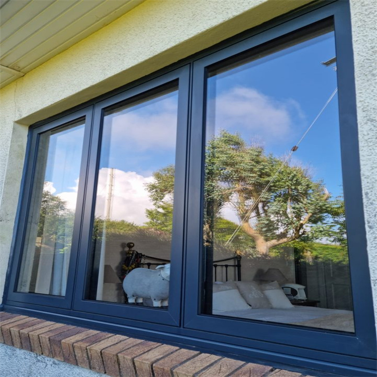 JL Double glazed Aluminum out-swing windows slim frame windows
