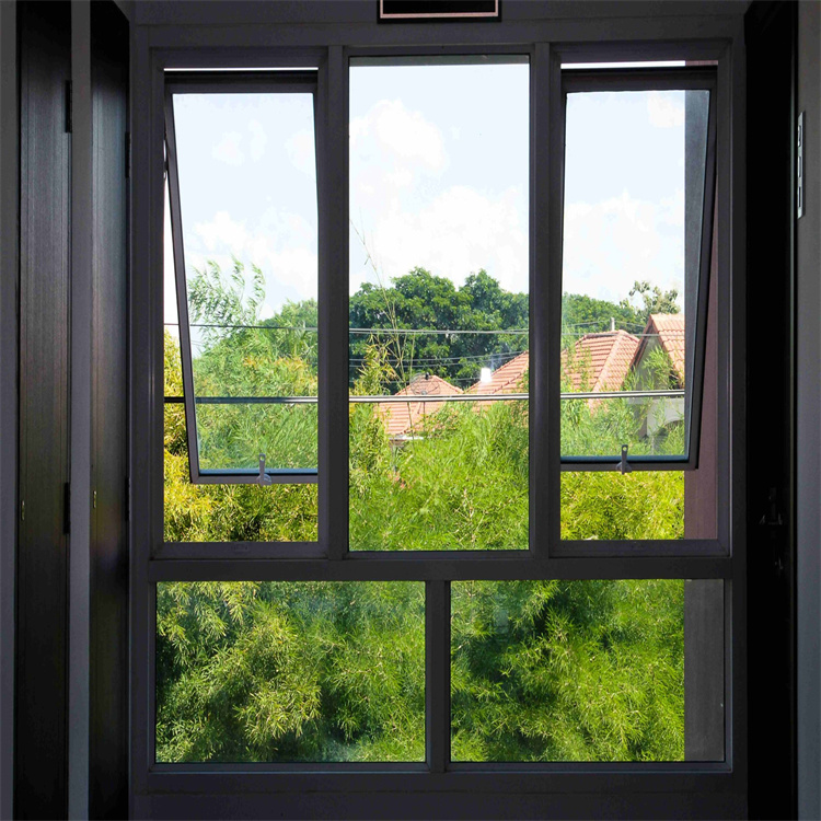 JL Casement aluminum tempered glass black thermal break window