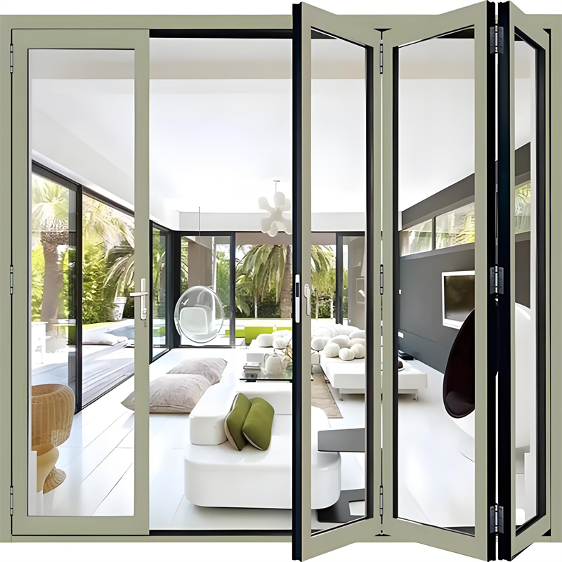 JL Waterproof Accordion Door Modern Balcony Patio Double Glass Aluminum Folding Door