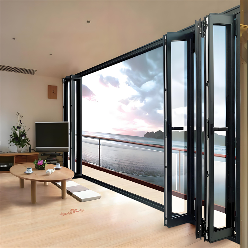 JL heavy duty glass folding door easy installation bifold patio doors