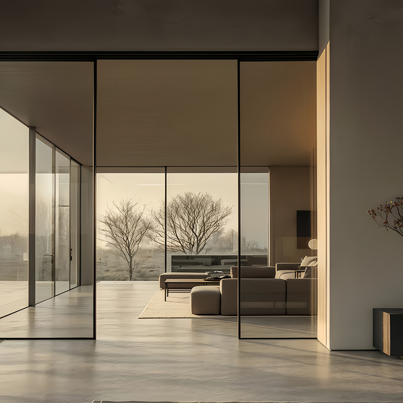 Extremely narrow sliding door