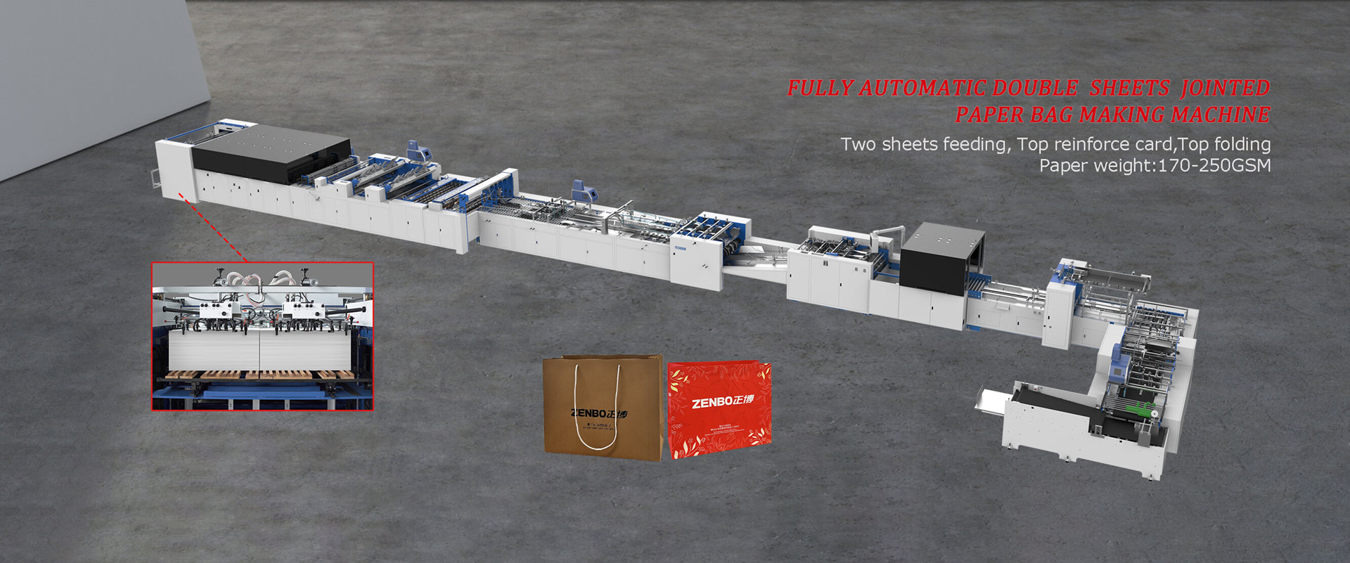 Fully Automatic Roll to Sheet Feeding Paper Bag Machine