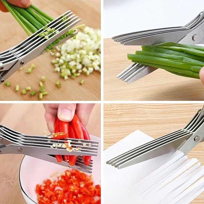 Tijeras multiusos para hierbas de cocina de 5 hojas (13) 0si