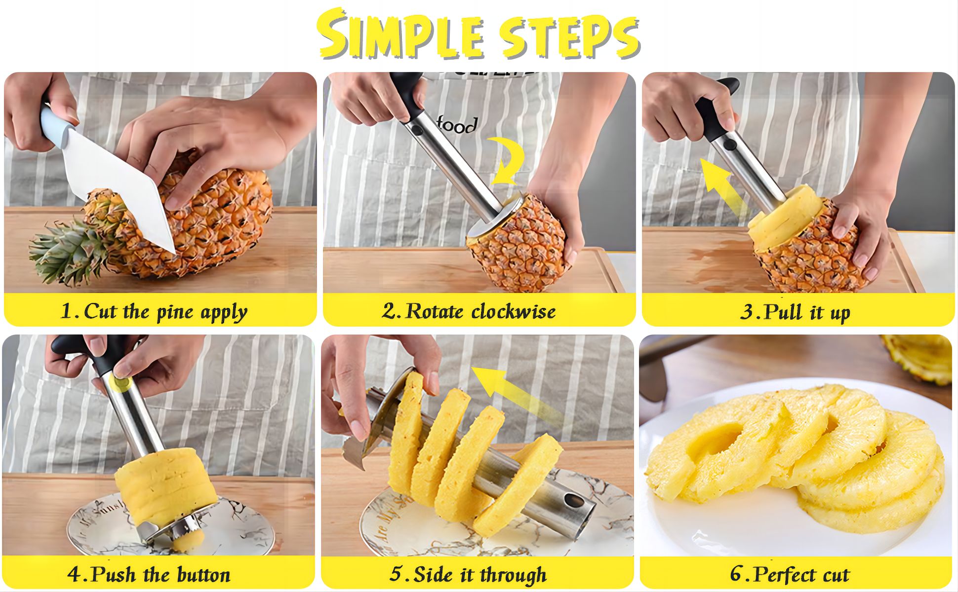 Strumento per togliere il torsolo e affettare l'ananas 1 (5)g3m