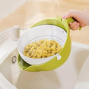 Rotatable Colander with Wash Bowl for Fruits and Vegetables 1 (4)noj