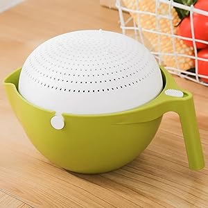 Colador giratorio con lavabo para frutas y verduras 1 (8)hy4