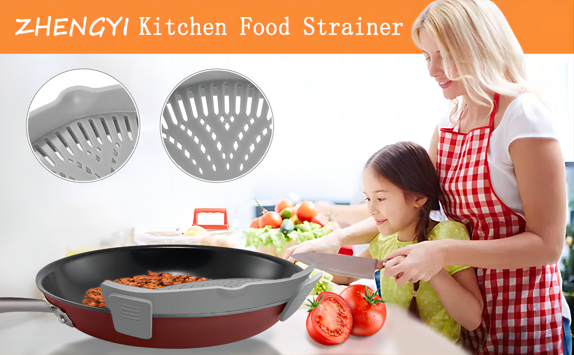 ที่กรองอาหารแบบซิลิโคน Hands-Free Pan Strainer 1 (7)หลา