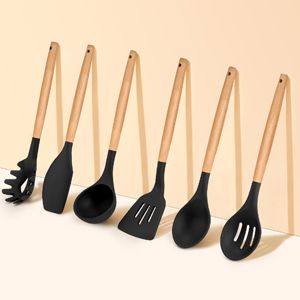 Nylon Kitchen Utensils with Wooden Handle 1 (2)t2q