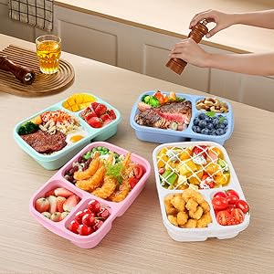 Set Kotak Makan Tengah Hari Bento Jerami Gandum 1 (3)h6p