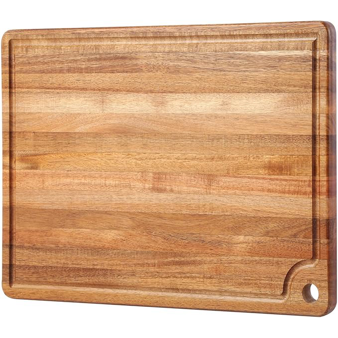 Large Acacia Wood Cutting Board for Kitchen