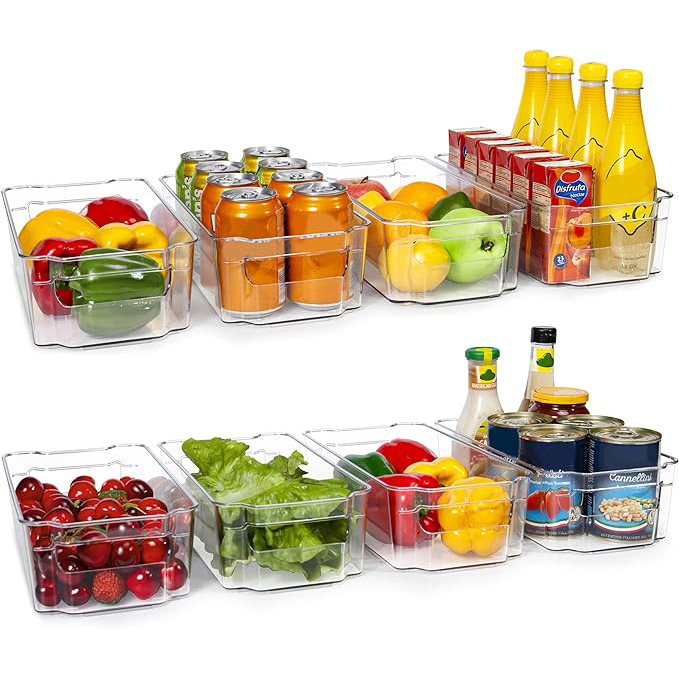 Portable &Stackable Refrigerator Organizer Bins