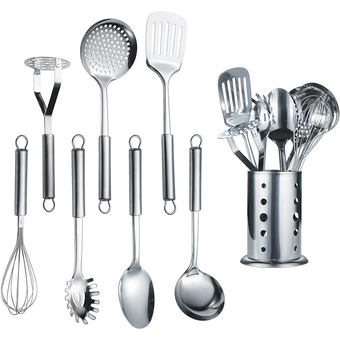 Set di utensili da cucina in acciaio inossidabile