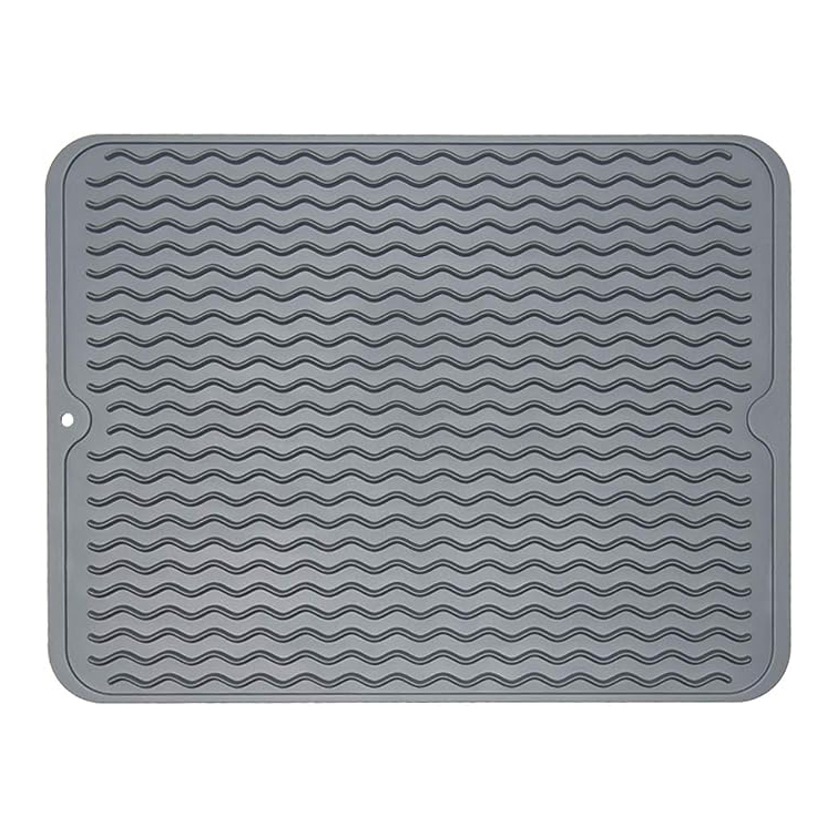 Tapis de séchage de vaisselle en silicone pour comptoir de cuisine grand