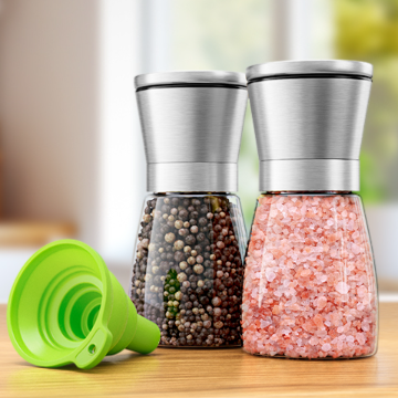 Stainless steel glass Salt and Pepper Shakers