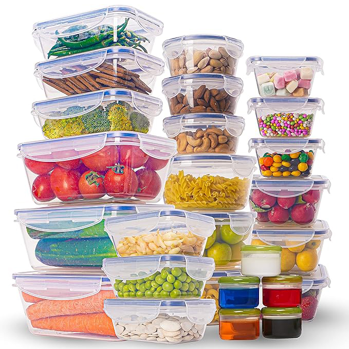 Plastic Food Storage Containers with Airtight Lids