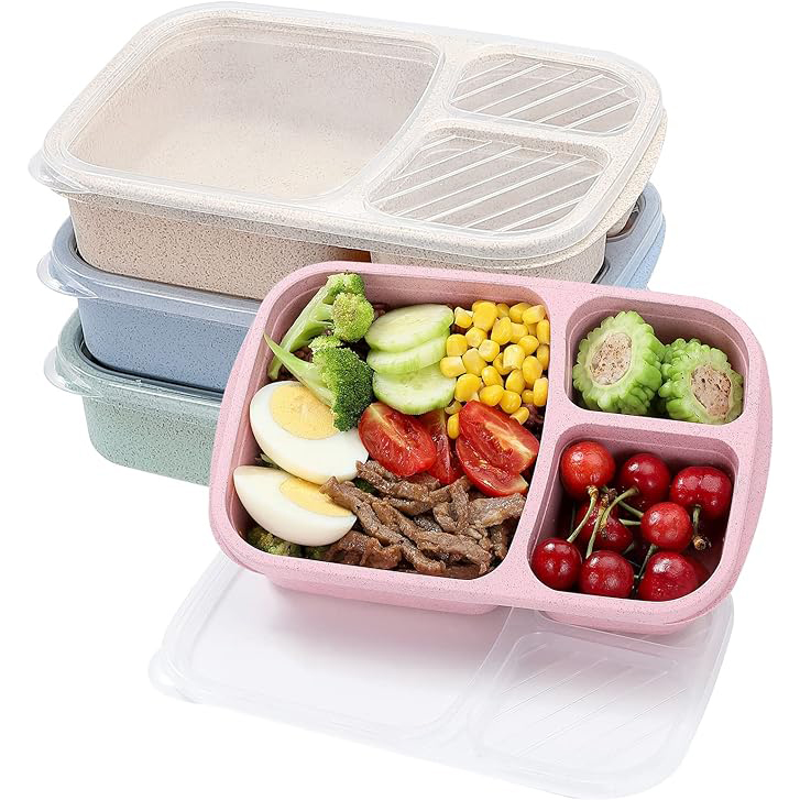 Bộ Hộp Cơm Bento Rơm Lúa Mì