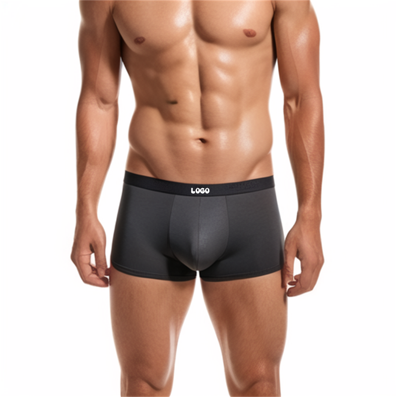 Cueca boxer masculina sólida, roupa íntima leve