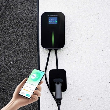 3.5kW Wall-mounted Charging Stations 16A Level 2 APP Wifi Overload Protection AC EV Charger for All EV Models