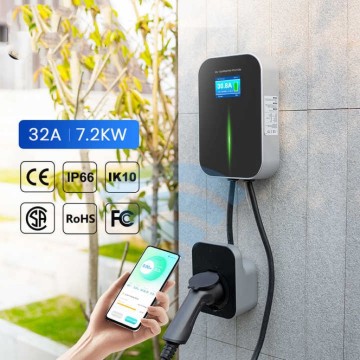 Hot Sale Wall-mounted EV Charger 16-32A APP OCPP 4G Type 1/2 7-22kW 220/380V Electric Vehicle Charging Station
