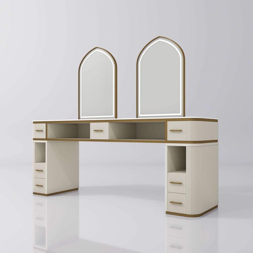 1112 Elegant Barber Mirror Hairdressing cabinet-2