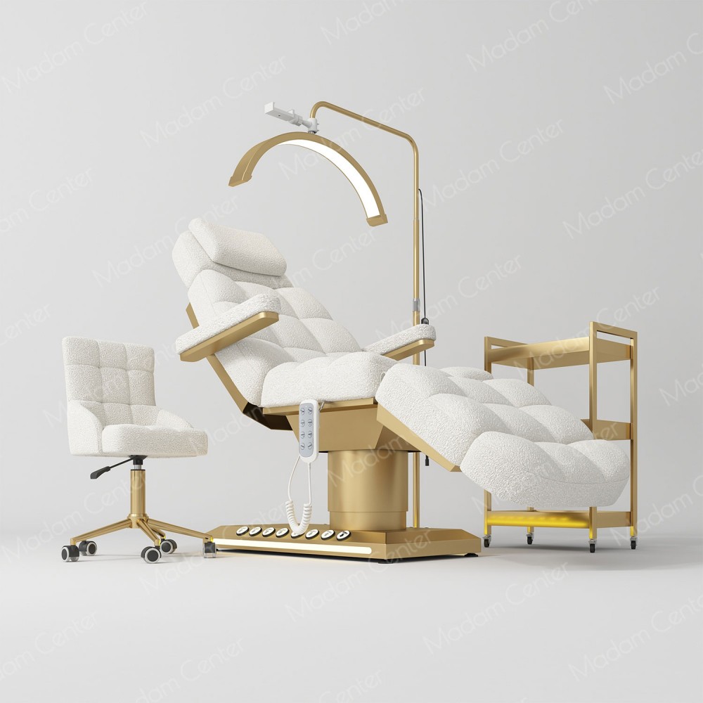1011 Electric Beauty bed with Foot Control | Lamb Wool Fabric