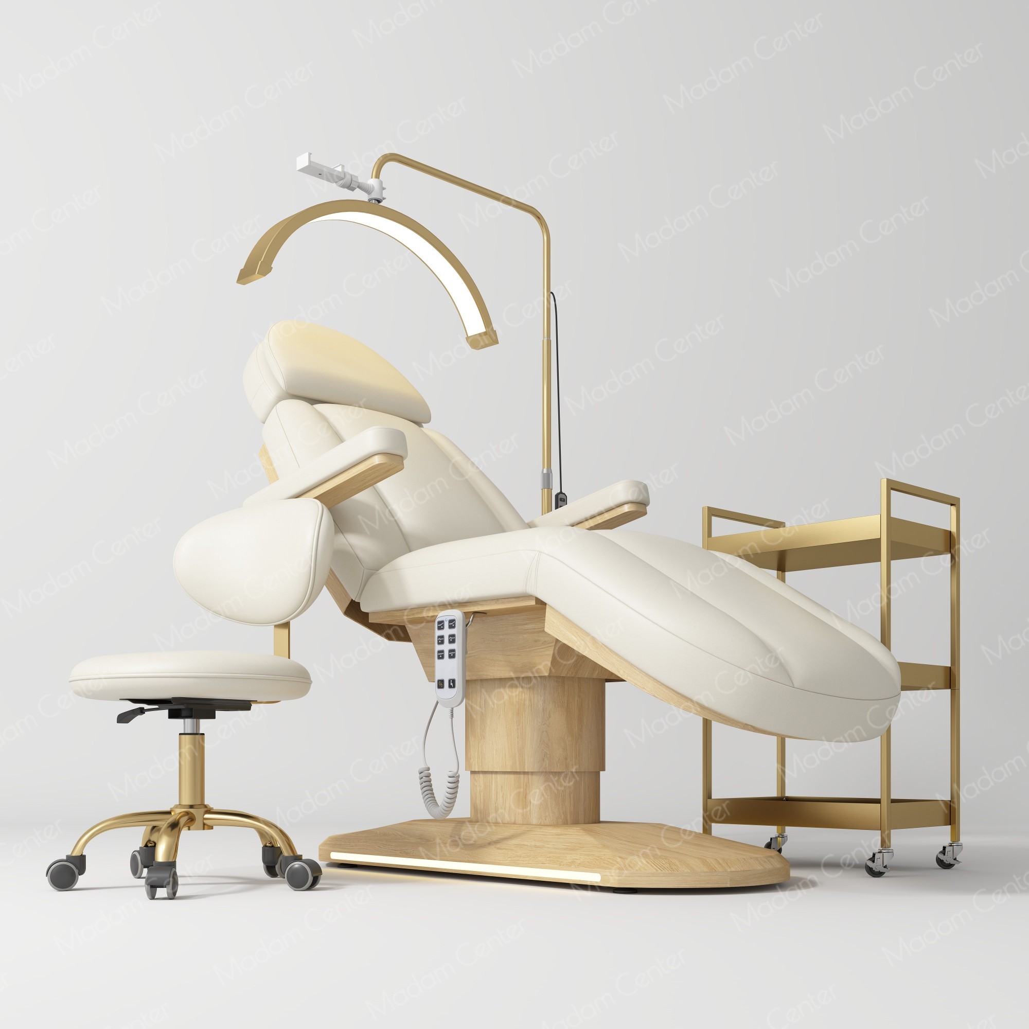 Aesthetic Clinic Bed & Cosmetic Table MRC1009 - Wood Grain Base
