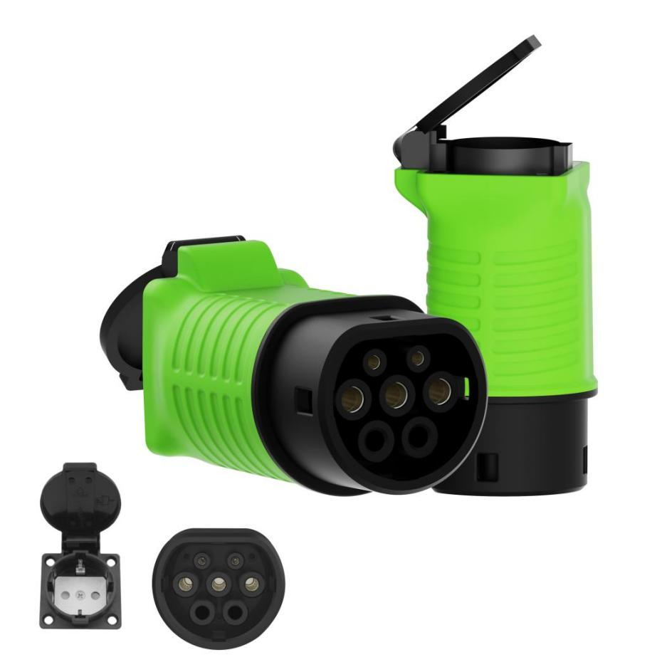 Electric Vehicle Car Side Type2 to Schuko Socket V2L Adapter