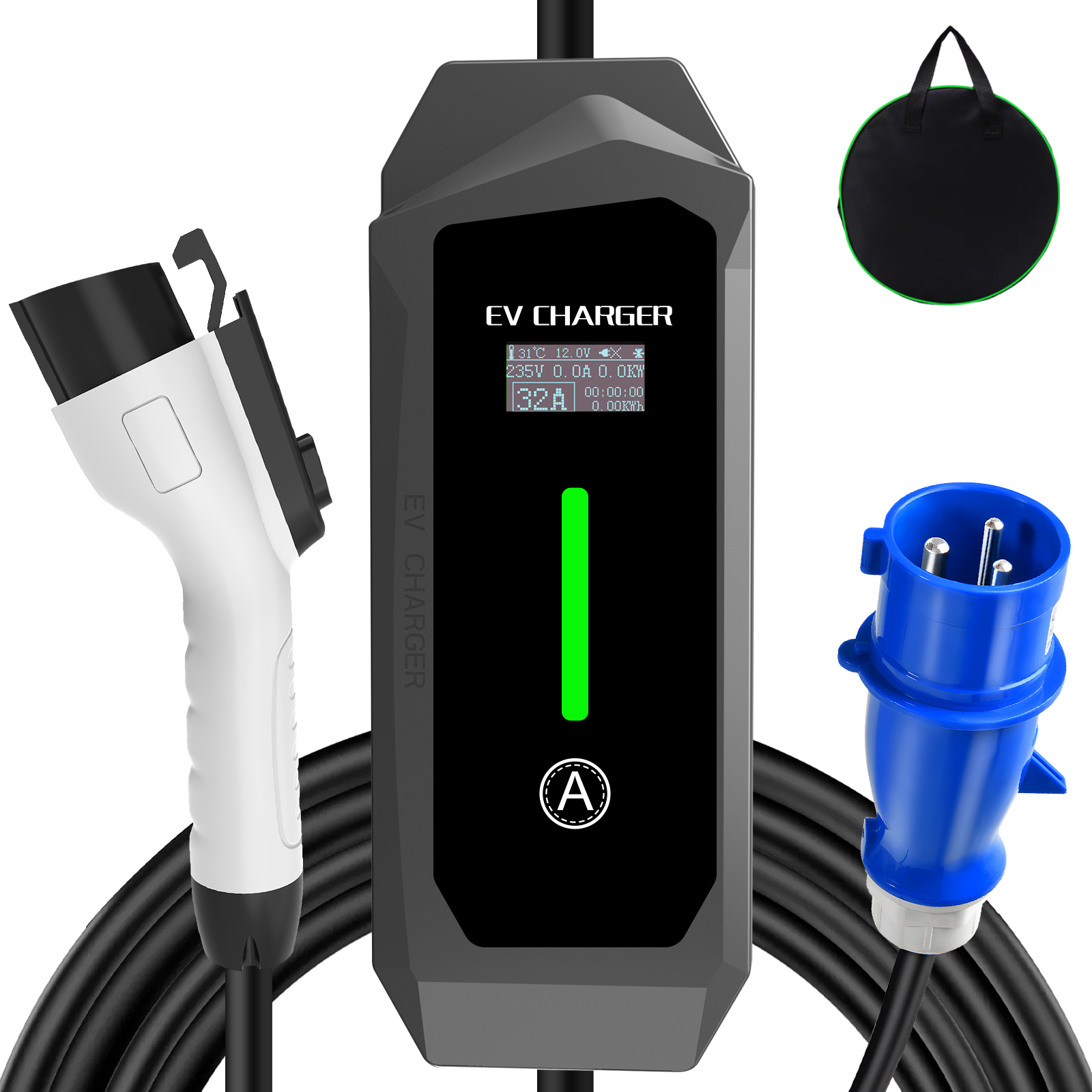 Smart Life or Tuya App Control 7KW Type1 J1772 Portable EV Charger with CEE Power Plug