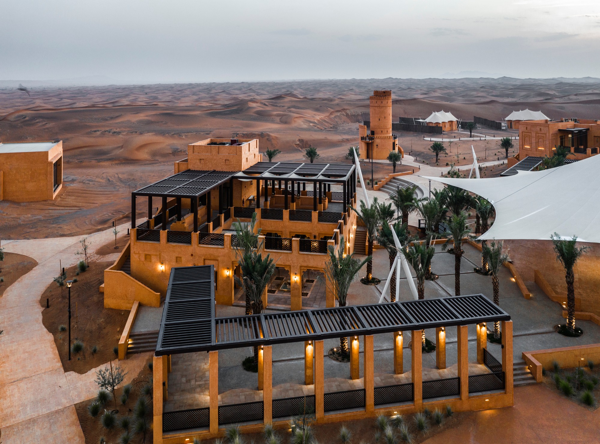 Desert Camp Hotel Suite Restaurant Common area custom furniture J-439