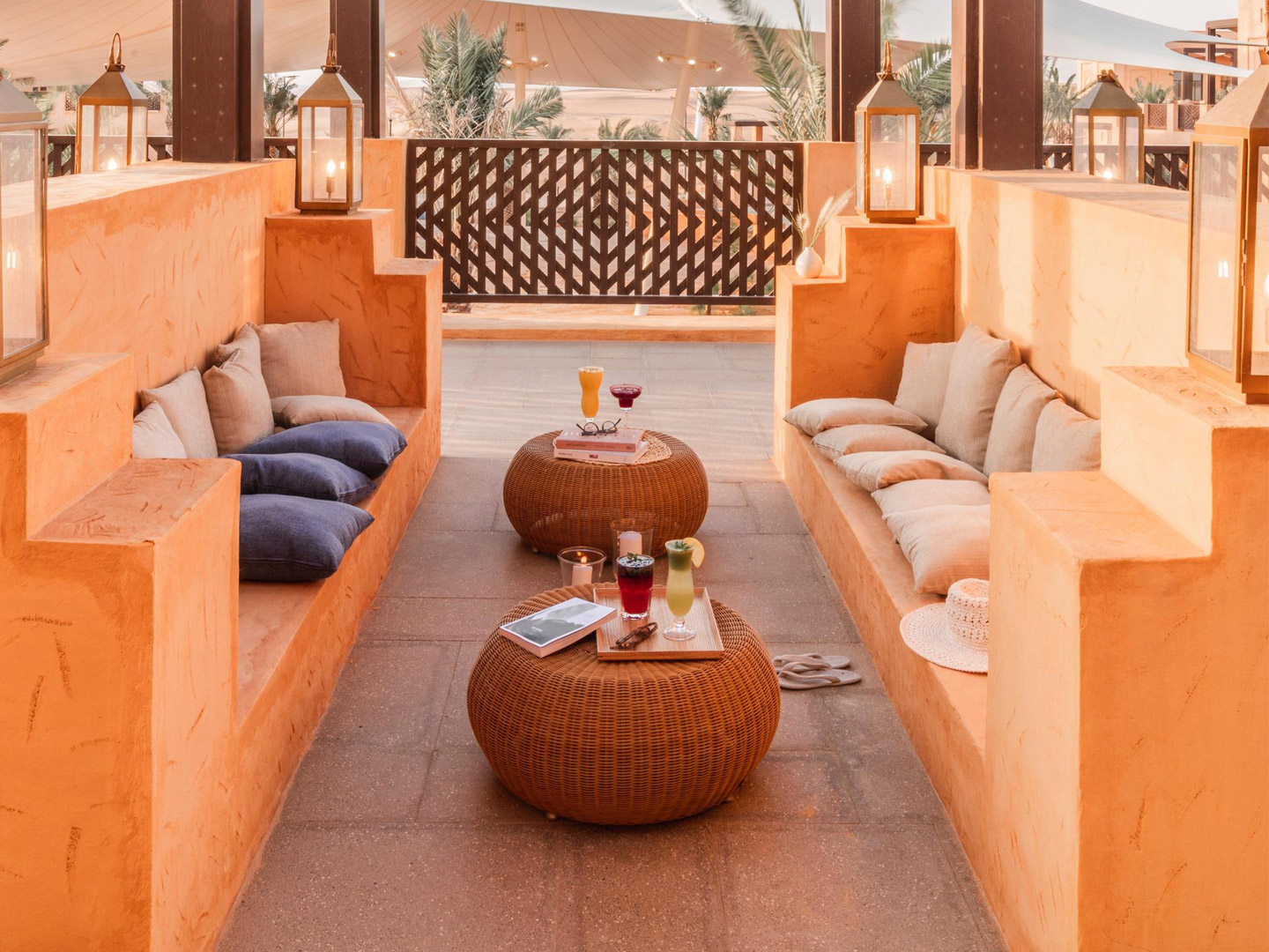 Desert Camp Hotel Suite Restaurant Common area custom furniture J-439