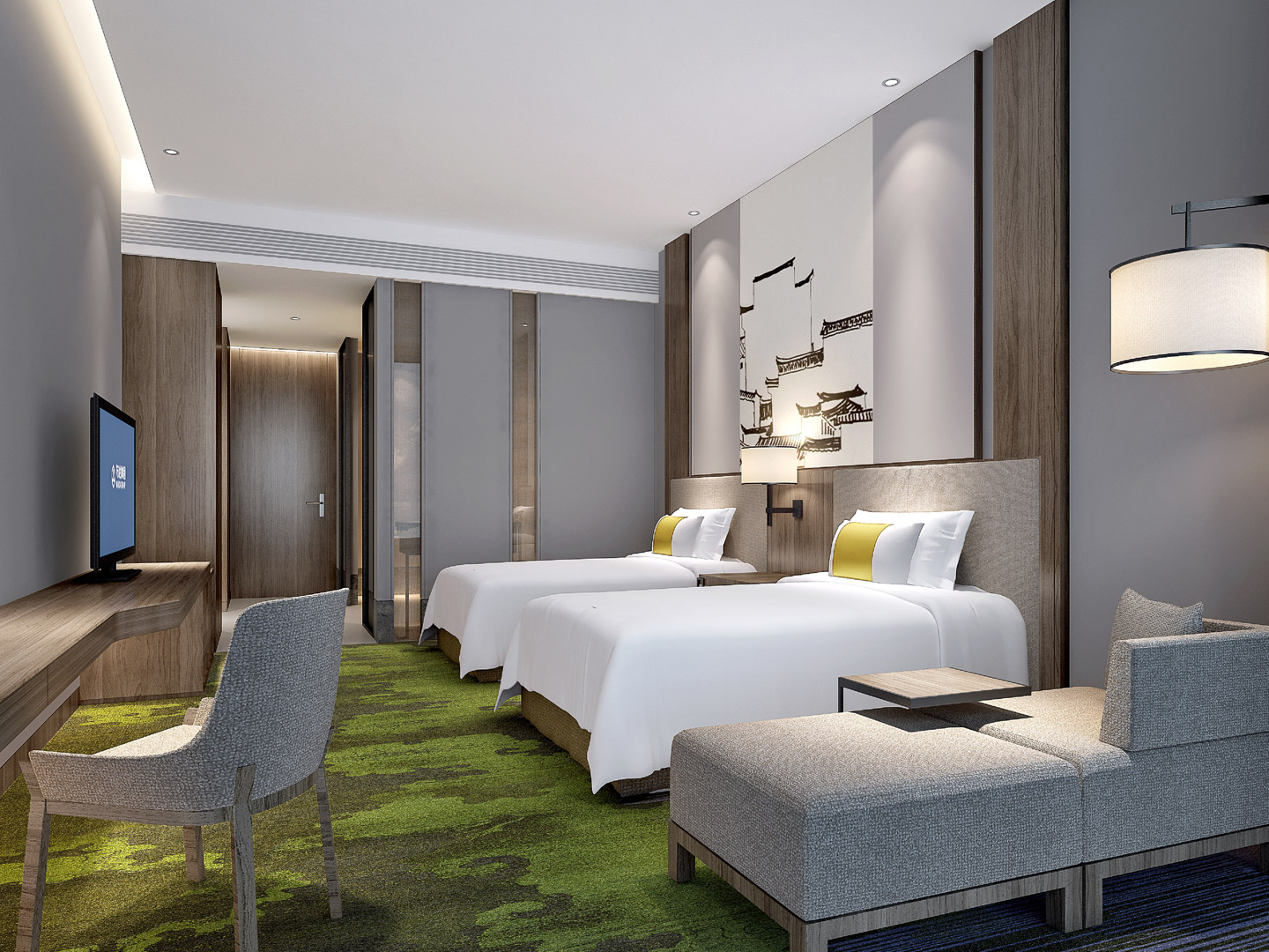 Furniture Custom factory works hotel lobby furniture J-537