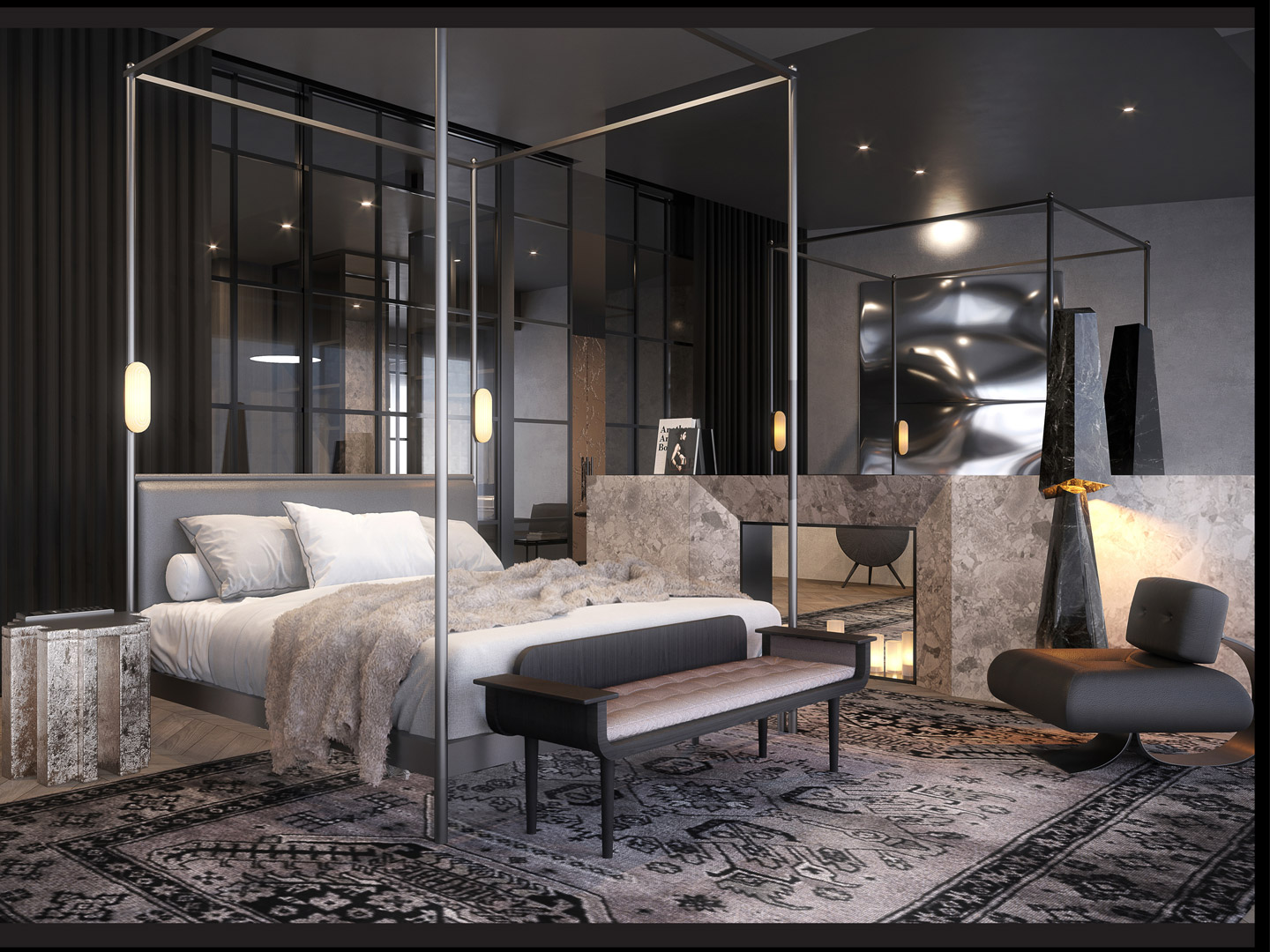 Furniture Designer Star Hotel rooms Double bed J-557