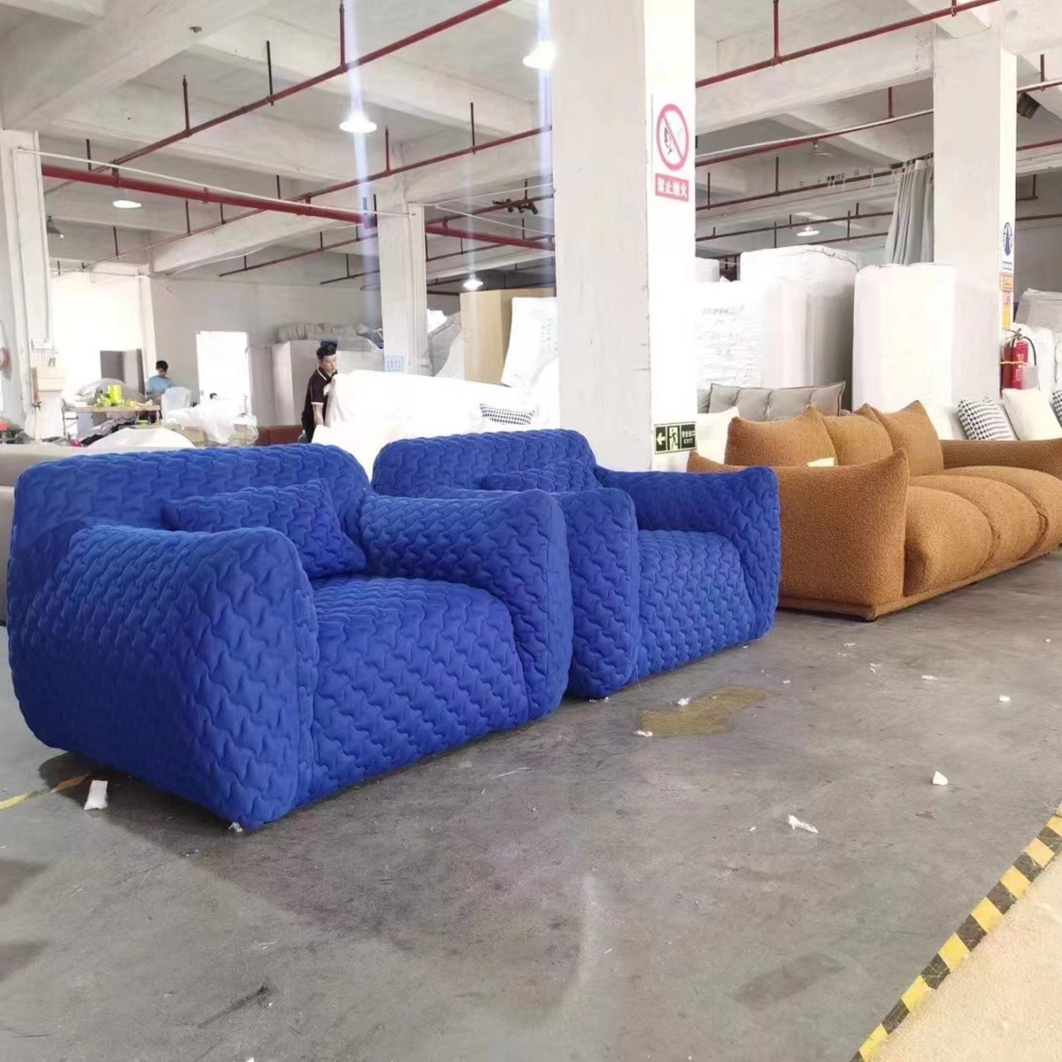 Sofa assembly in the furniture production ...