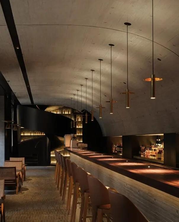 Modern light luxury style whiskey bar