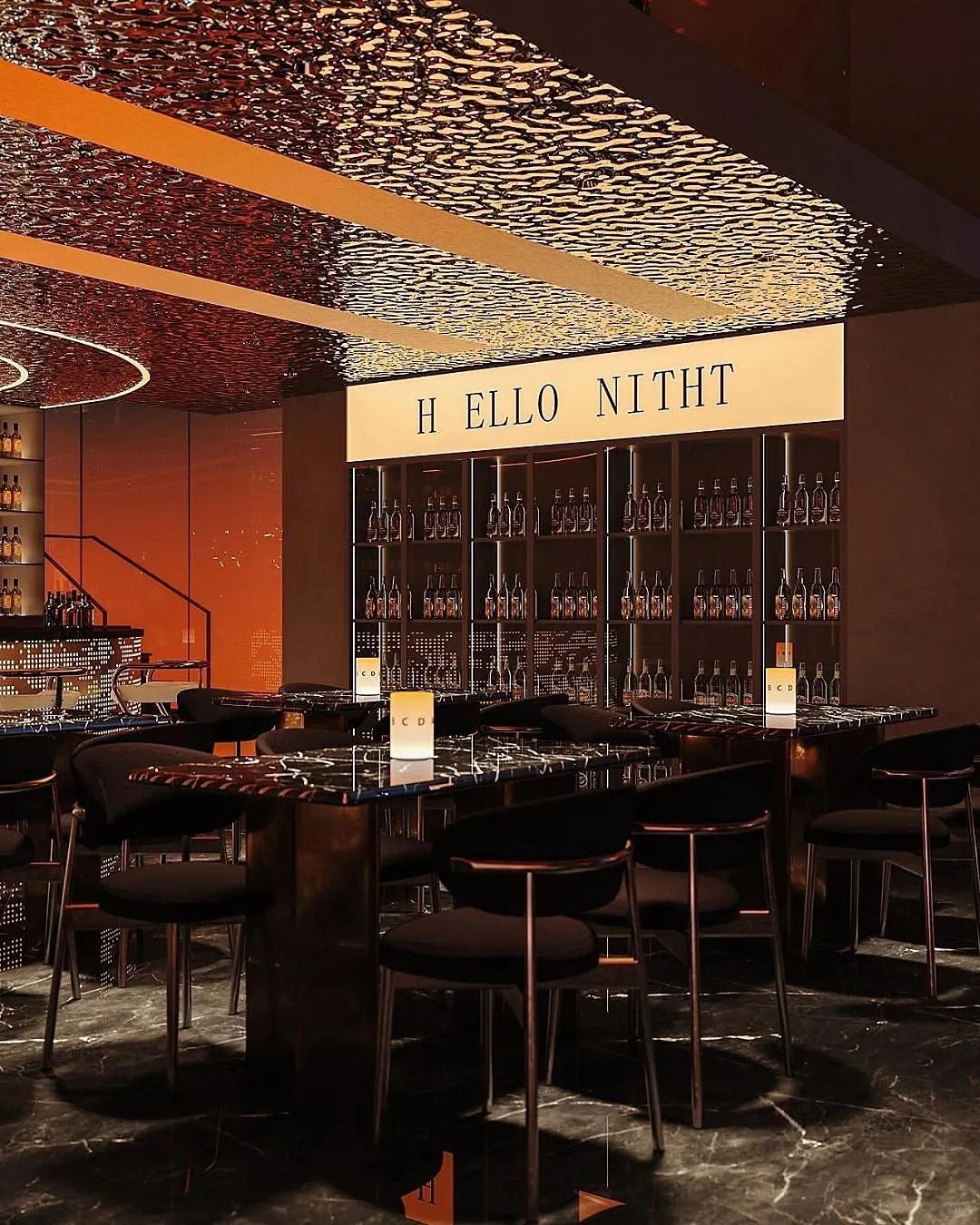 Ultra-modern bar real scene landing |...