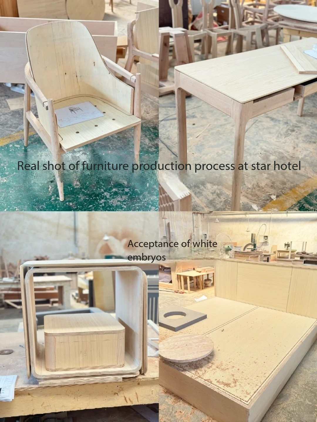 Actual shot of the production process of star hotel furniture
