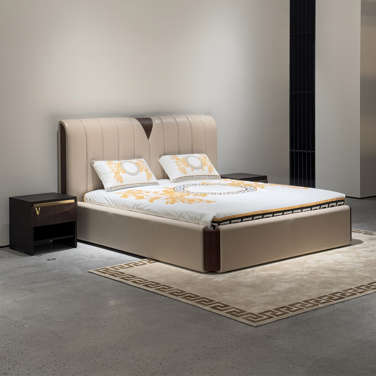 Designer custom double bed H1102