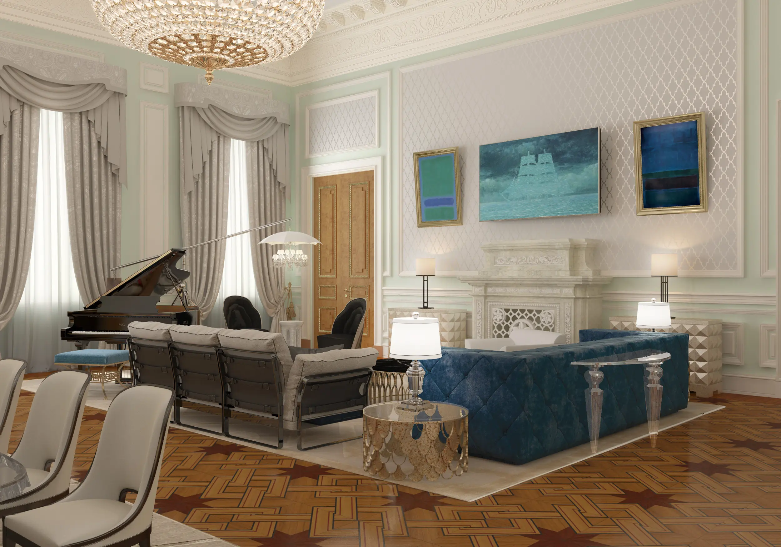 Italian high-end engineering hotel bedroom furn...