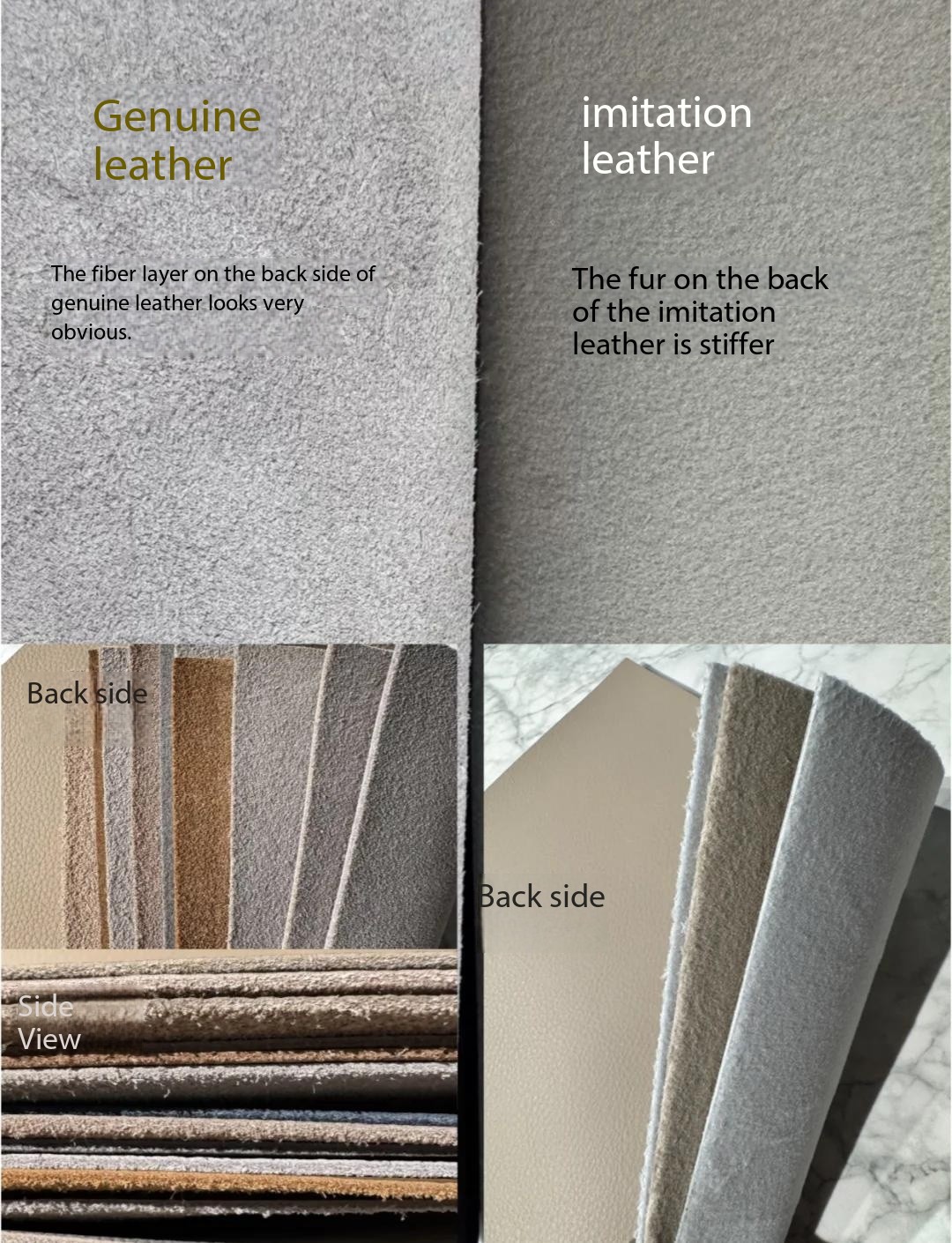 Differences in leather between furniture of different qualities
