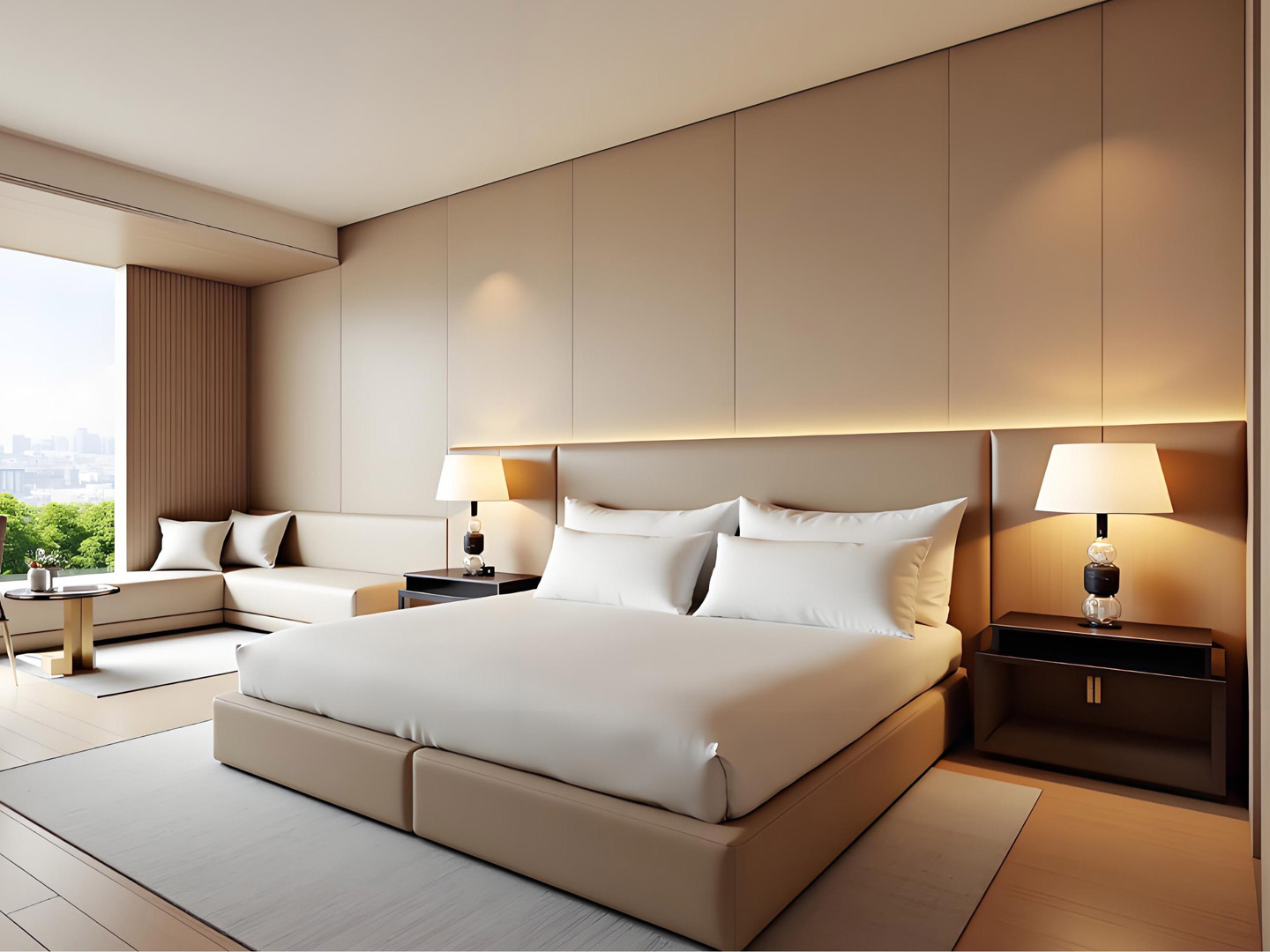 Engineering hotel furniture bedroom double bed and whole-house customization GD423