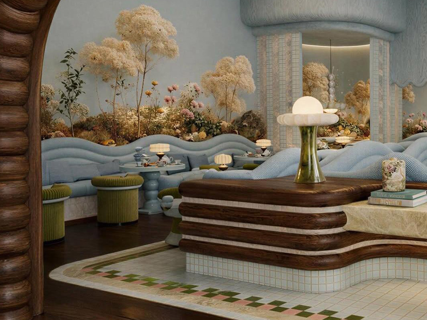 Spanish Tea Room Furniture Customization Factor...