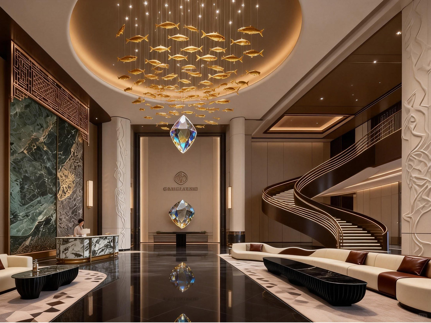 Furniture Source Factory  High-end Star-rated Hotel Project Customized Living Room Furniture Set AJJ-GD1