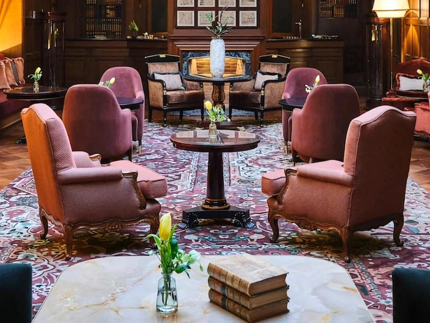 Resort hotel lobby and guest room furniture set...