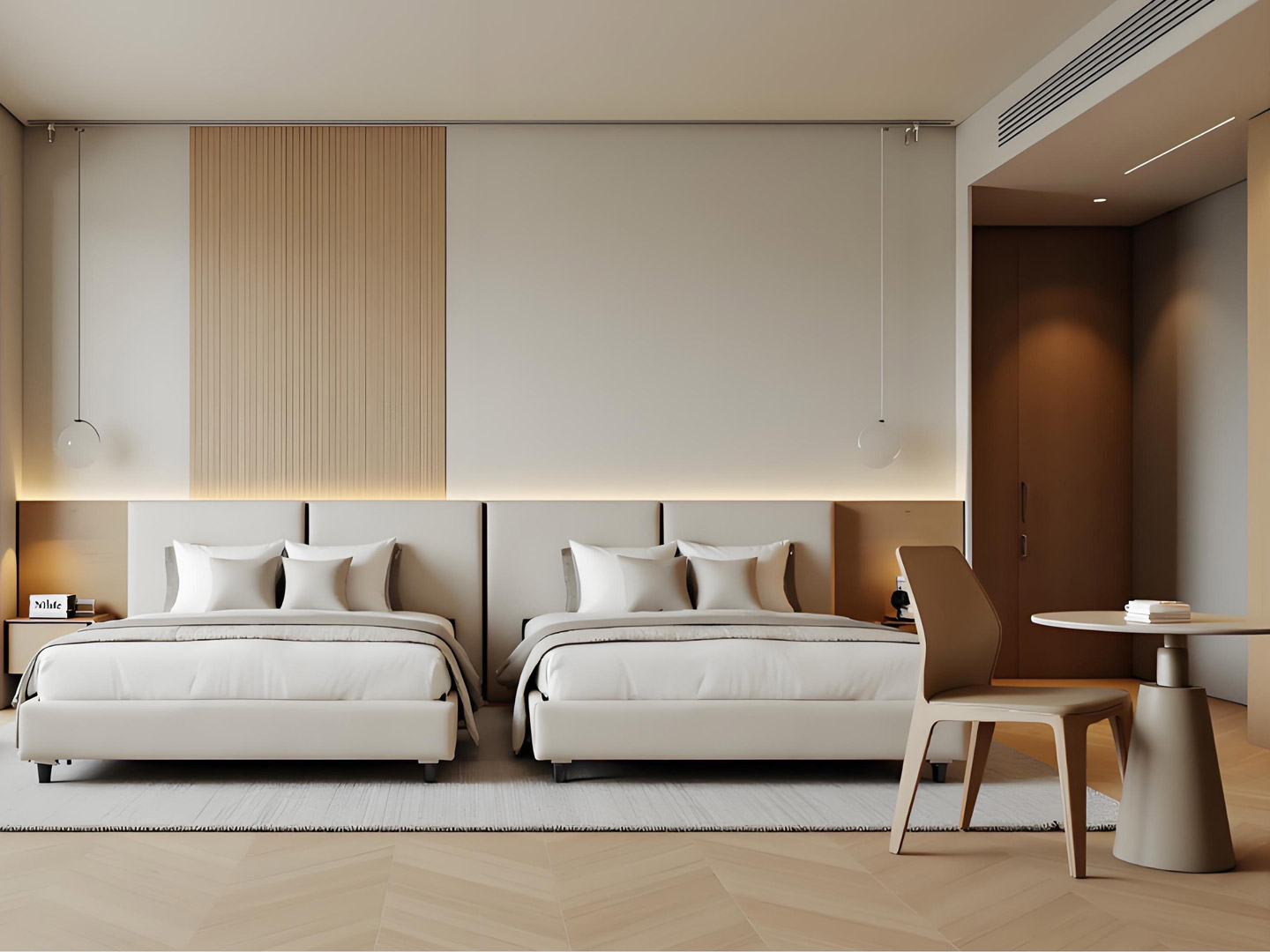 Engineering hotel furniture bedroom double bed and whole-house customization GD423